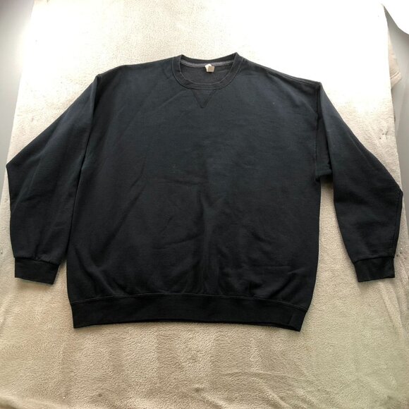 Fruit Of The Loom Men Sweatshirt Size Crewneck Long Sleeve Pullover Black Casual - Picture 12 of 13